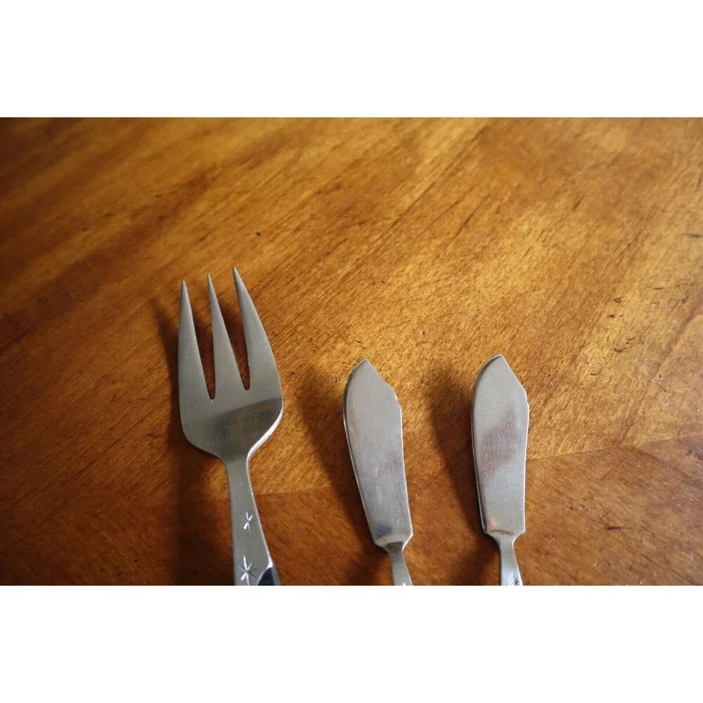 Mar-Crest MCFMCF3 Stainless Ebony 2 Star Twin Starburst: Meat Fork Spreader